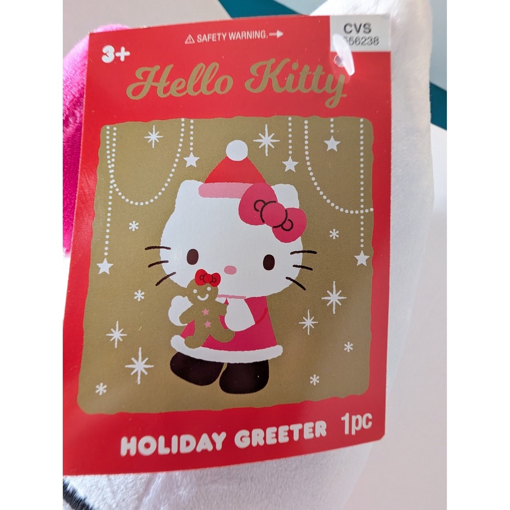 2025 Hello Kitty Pink Santa Gingerbread Christmas Greeter Plush 23.2" Viral NWT - Picture 6 of 13